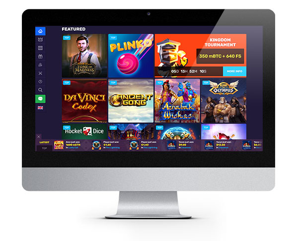 Bitcoin Casino.io Desktop Lobby