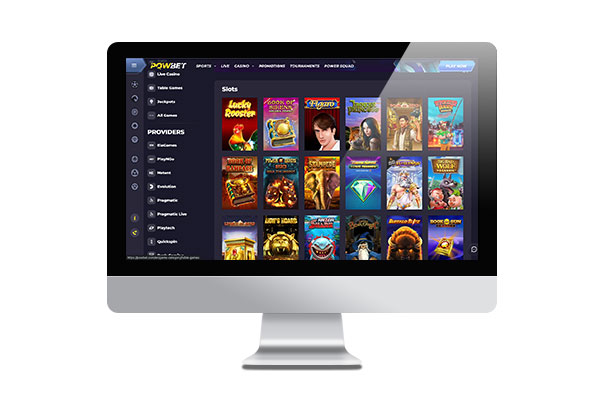 PowBet Casino Desktop lobby